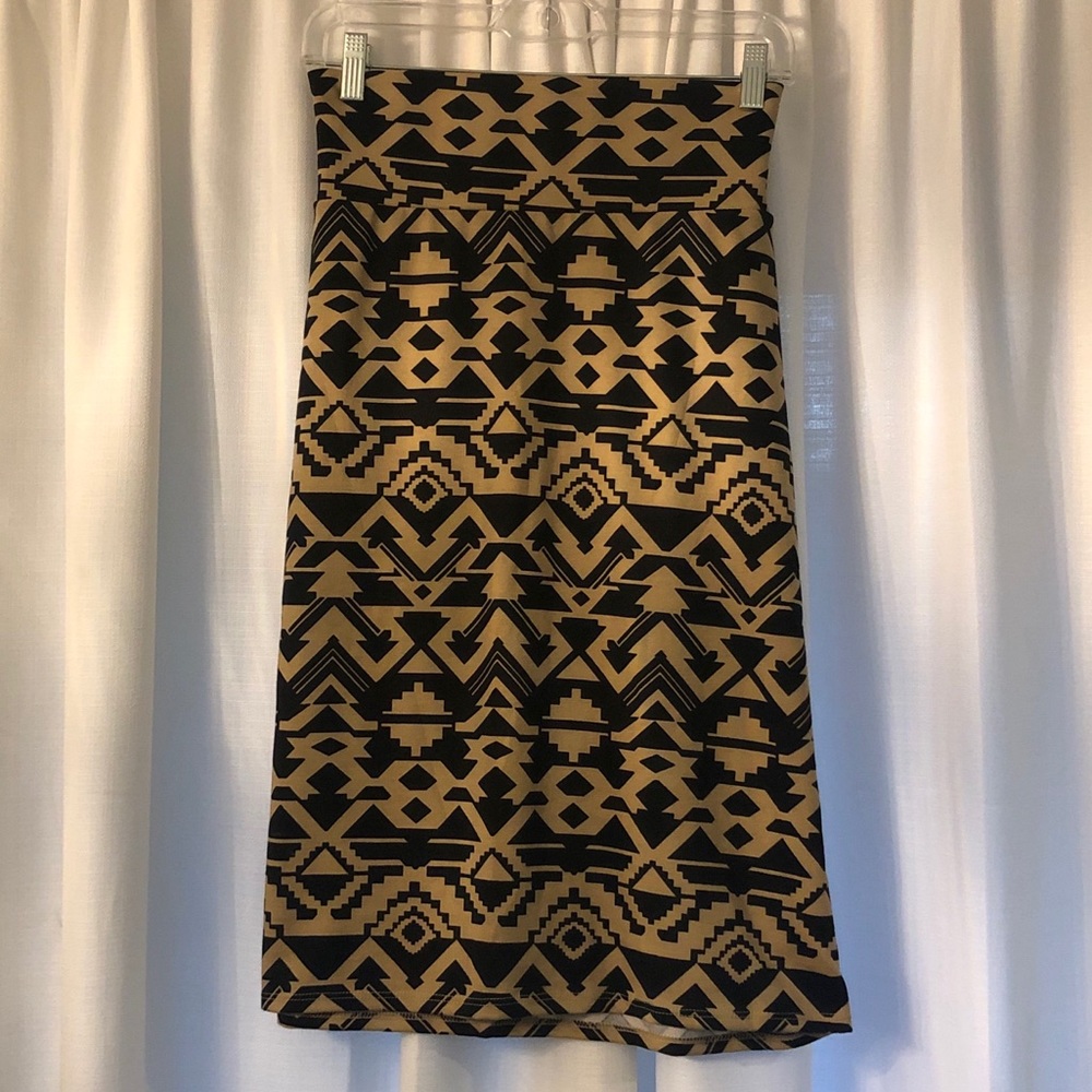 NWT LuLaRoe Cassie plus size skirt - black and tan